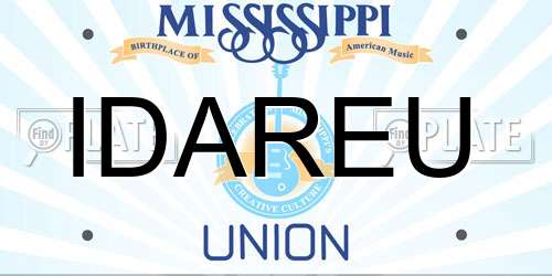 IDAREU Mississippi License Plate