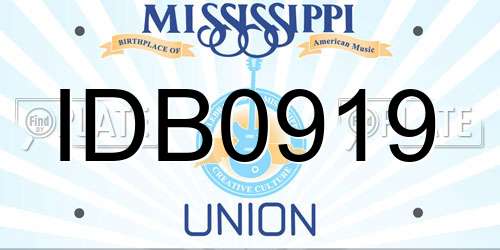 IDB0919 Mississippi License Plate