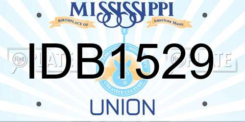 IDB1529 Mississippi License Plate