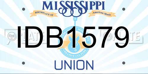 IDB1579 Mississippi License Plate