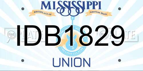 IDB1829 Mississippi License Plate