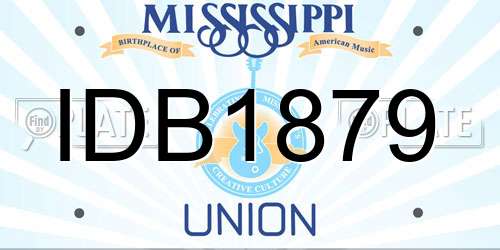 IDB1879 Mississippi License Plate
