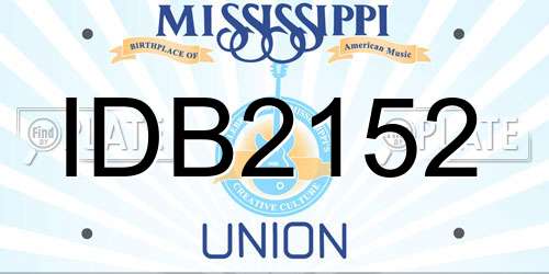 IDB2152 Mississippi License Plate