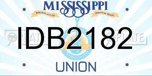 IDB2182 Mississippi License Plate