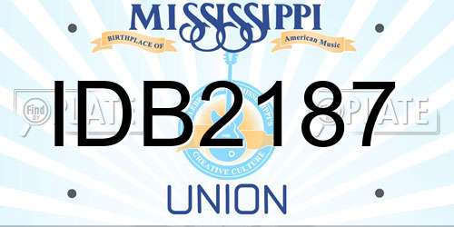 IDB2187 Mississippi License Plate