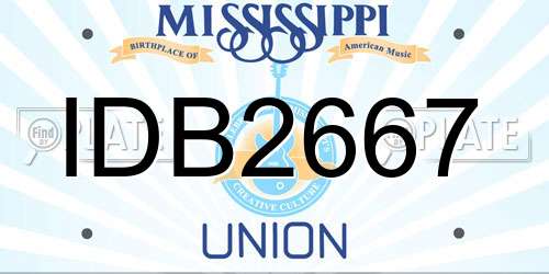 IDB2667 Mississippi License Plate