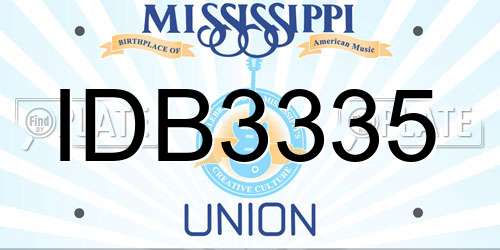 IDB3335 Mississippi License Plate