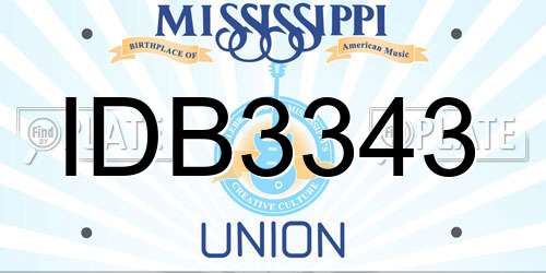 IDB3343 Mississippi License Plate
