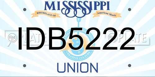 IDB5222 Mississippi License Plate