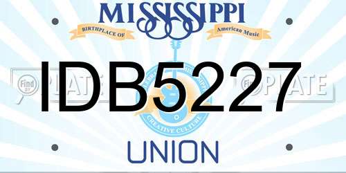 IDB5227 Mississippi License Plate