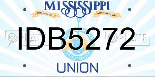 IDB5272 Mississippi License Plate