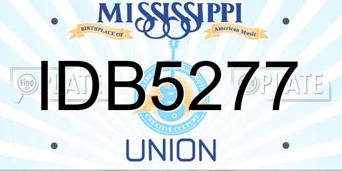 IDB5277 Mississippi License Plate