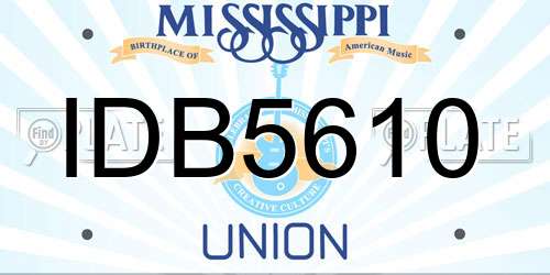 IDB5610 Mississippi License Plate