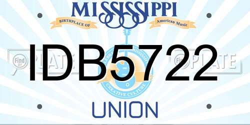 IDB5722 Mississippi License Plate