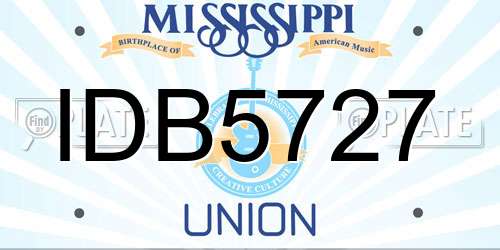 IDB5727 Mississippi License Plate