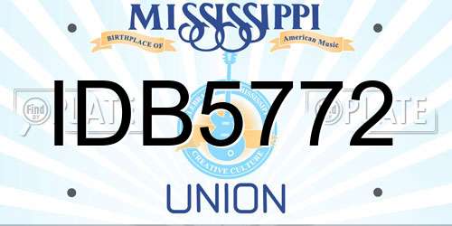IDB5772 Mississippi License Plate