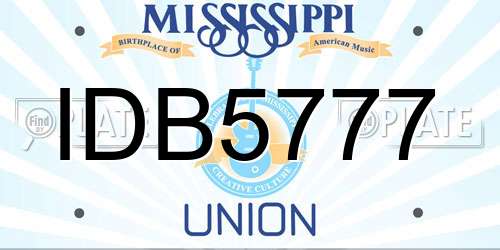 IDB5777 Mississippi License Plate