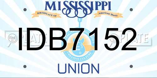 IDB7152 Mississippi License Plate