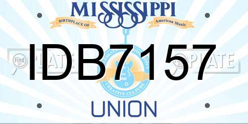 IDB7157 Mississippi License Plate