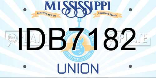 IDB7182 Mississippi License Plate