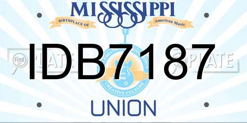 IDB7187 Mississippi License Plate