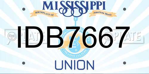 IDB7667 Mississippi License Plate
