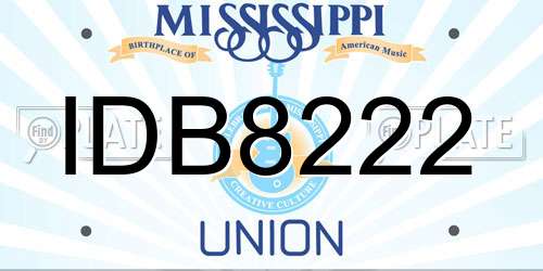 IDB8222 Mississippi License Plate