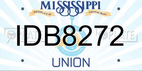 IDB8272 Mississippi License Plate