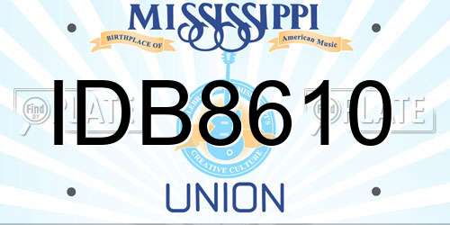 IDB8610 Mississippi License Plate