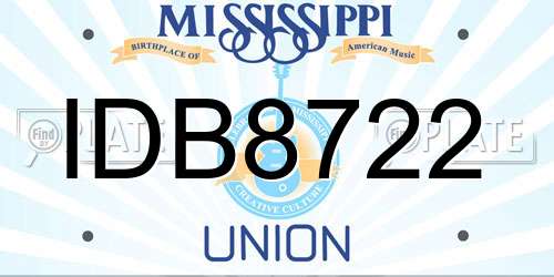 IDB8722 Mississippi License Plate