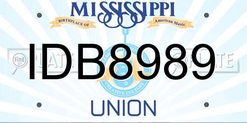 IDB8989 Mississippi License Plate