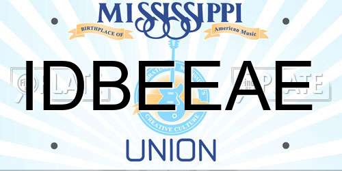 IDBEEAE Mississippi License Plate