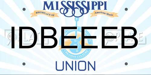 IDBEEEB Mississippi License Plate