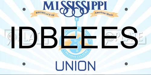 IDBEEES Mississippi License Plate