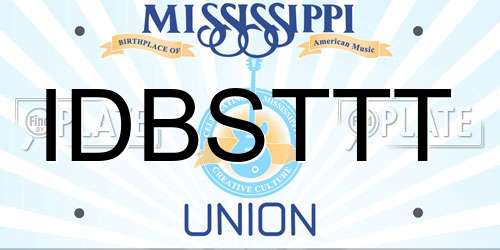 IDBSTTT Mississippi License Plate