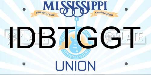 IDBTGGT Mississippi License Plate