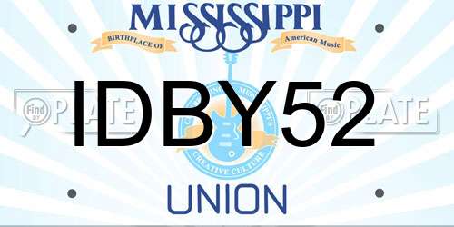 IDBY52 Mississippi License Plate