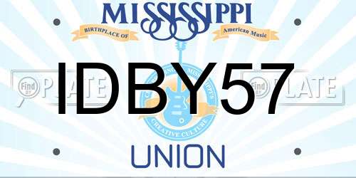 IDBY57 Mississippi License Plate