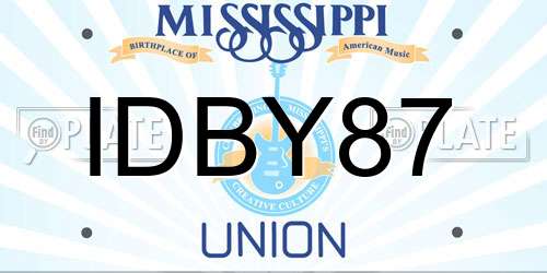 IDBY87 Mississippi License Plate