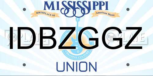 IDBZGGZ Mississippi License Plate