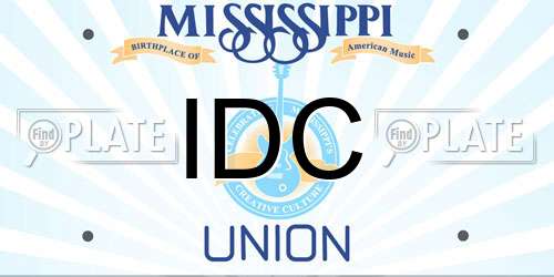 IDC Mississippi License Plate