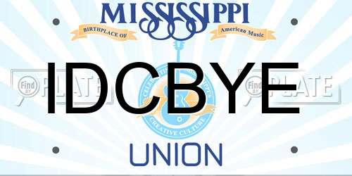 IDCBYE Mississippi License Plate