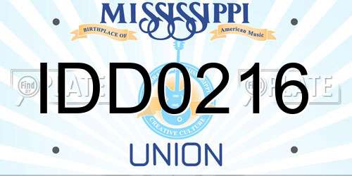IDD0216 Mississippi License Plate
