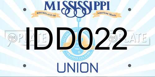 IDD022 Mississippi License Plate