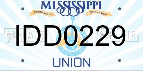 IDD0229 Mississippi License Plate