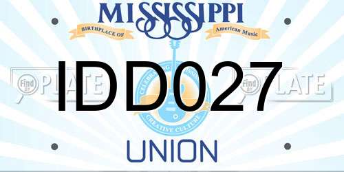 IDD027 Mississippi License Plate