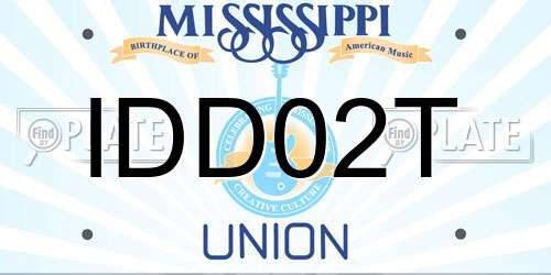 IDD02T Mississippi License Plate