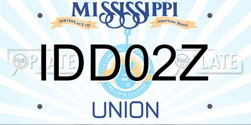 IDD02Z Mississippi License Plate