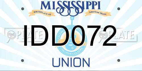 IDD072 Mississippi License Plate