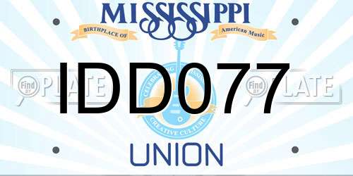 IDD077 Mississippi License Plate
